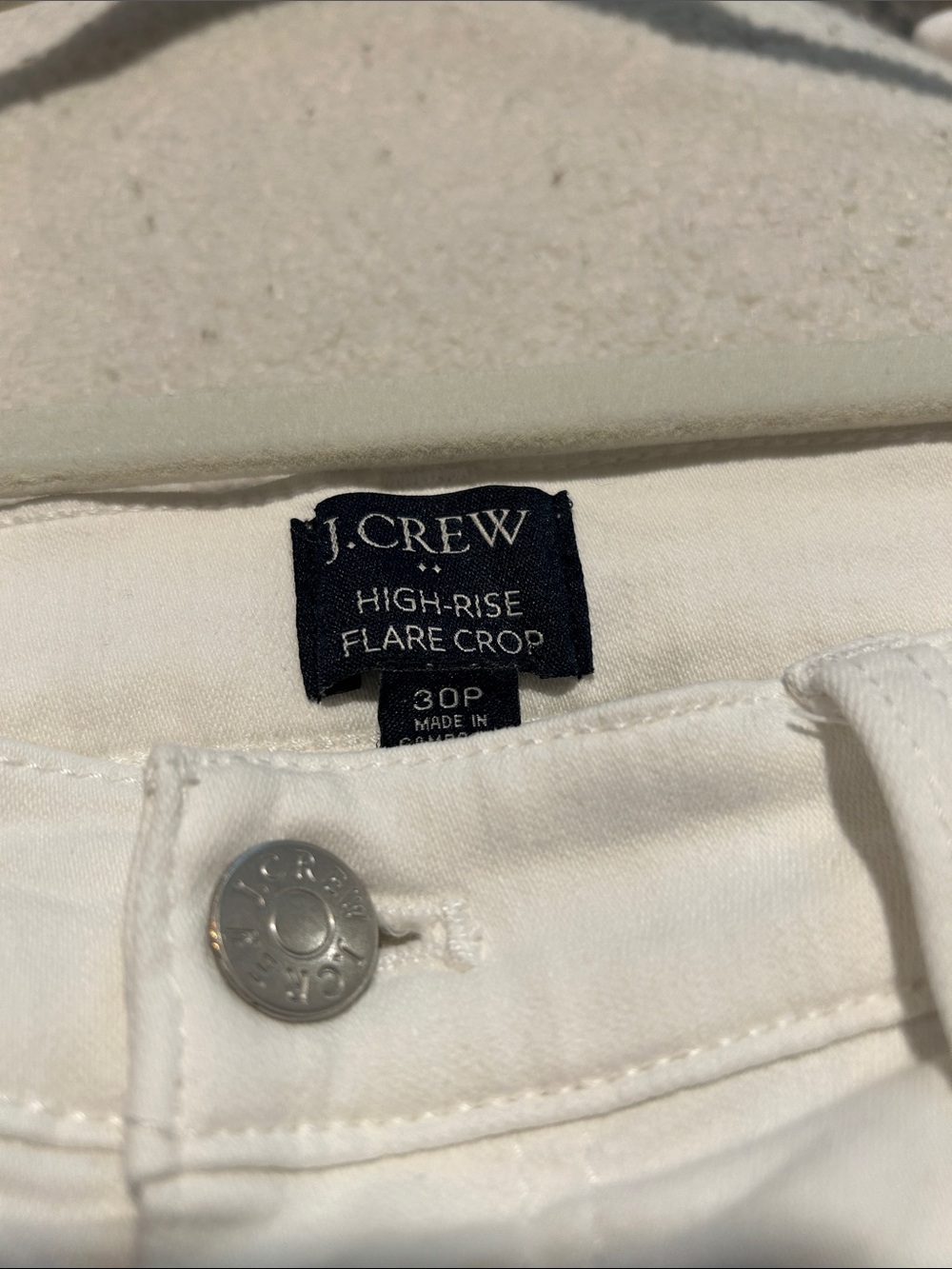 J Crew  White High-Rise Flare Crop Jeans Women's 30 Petite - Picture 7 of 7